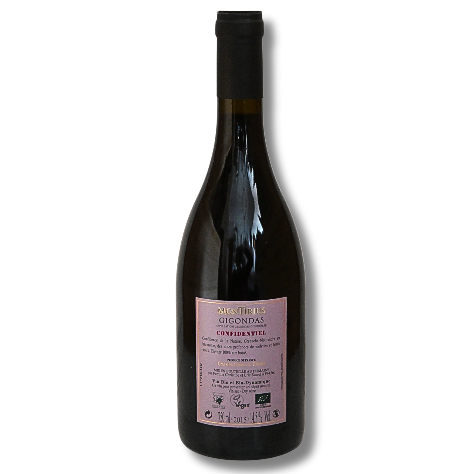 Montirius Gigondas Confidentiel 2015 in 0,75 Liter und 15,5 % Vol. – Bild 2