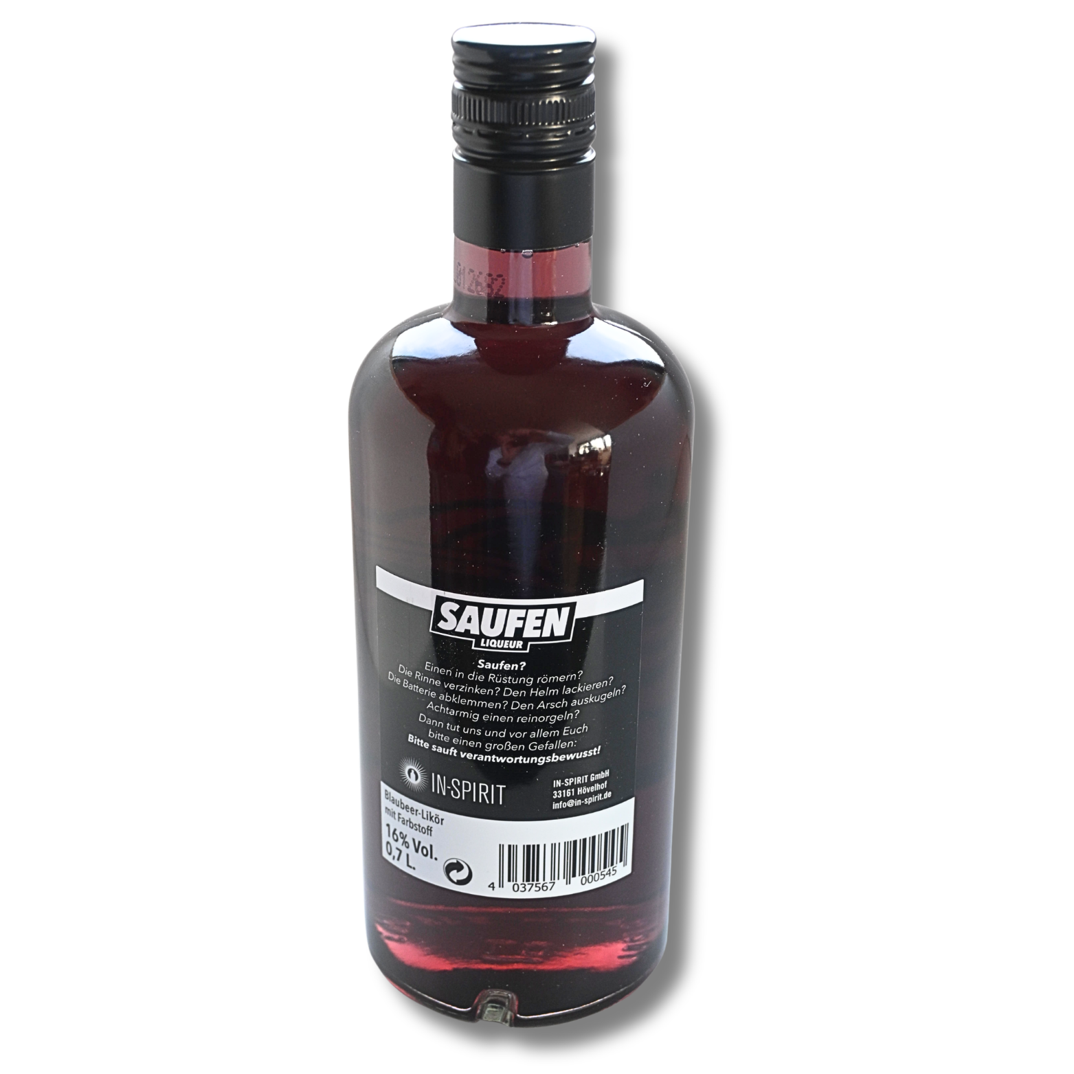 Saufen Blaubeer Likör 0,7 Liter 16 % Vol. – Bild 2